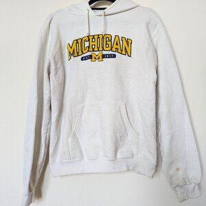 Champion White University of Michigan Hoodie, M